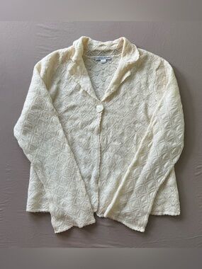 Vintage Pendleton Wool Pointelle Knit Cardigan